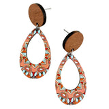 Pastel Kaleidoscope Oval Timber Drops